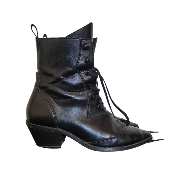 Killstar Shoes - KILLSTAR Raven Pointed-Toe Festival Western Grunge Minimalist Heel Bootie SZ 7